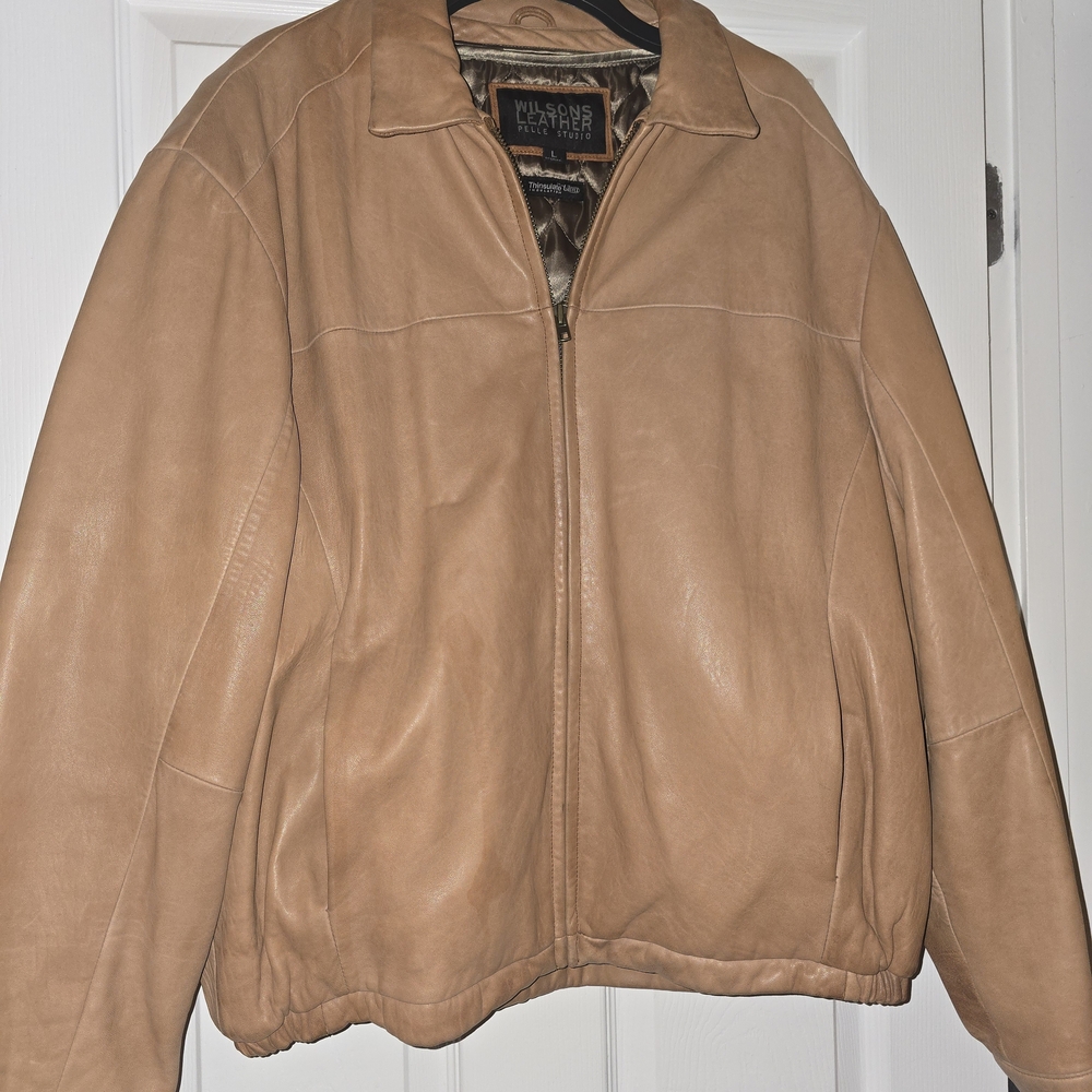 Vintage Tan Leather Jacket Wilsons Leather (fits mens LG/womens XL)